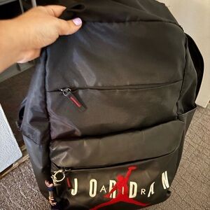 Jordan Black and Red Logo Backpack